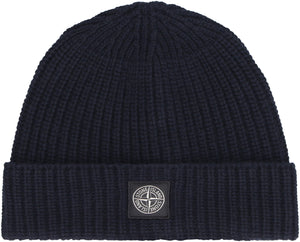 Cappello in maglia di lana a coste-1